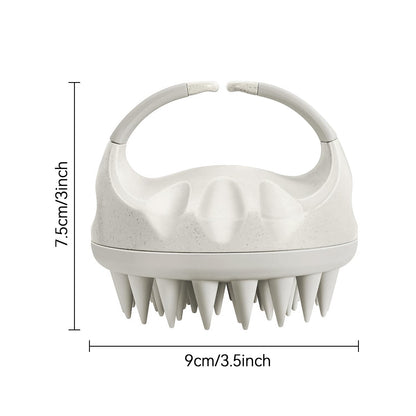 Scalp Massager Shampoo Brush, Scalp Scrubber with Soft Silicone Bristles, Scalp Exfoliator Brush for Wet and Dry Hair (Creamy White)