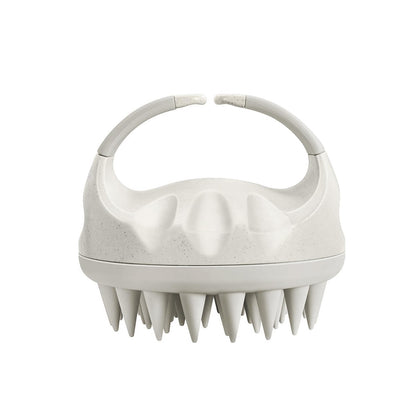 Scalp Massager Shampoo Brush, Scalp Scrubber with Soft Silicone Bristles, Scalp Exfoliator Brush for Wet and Dry Hair (Creamy White)